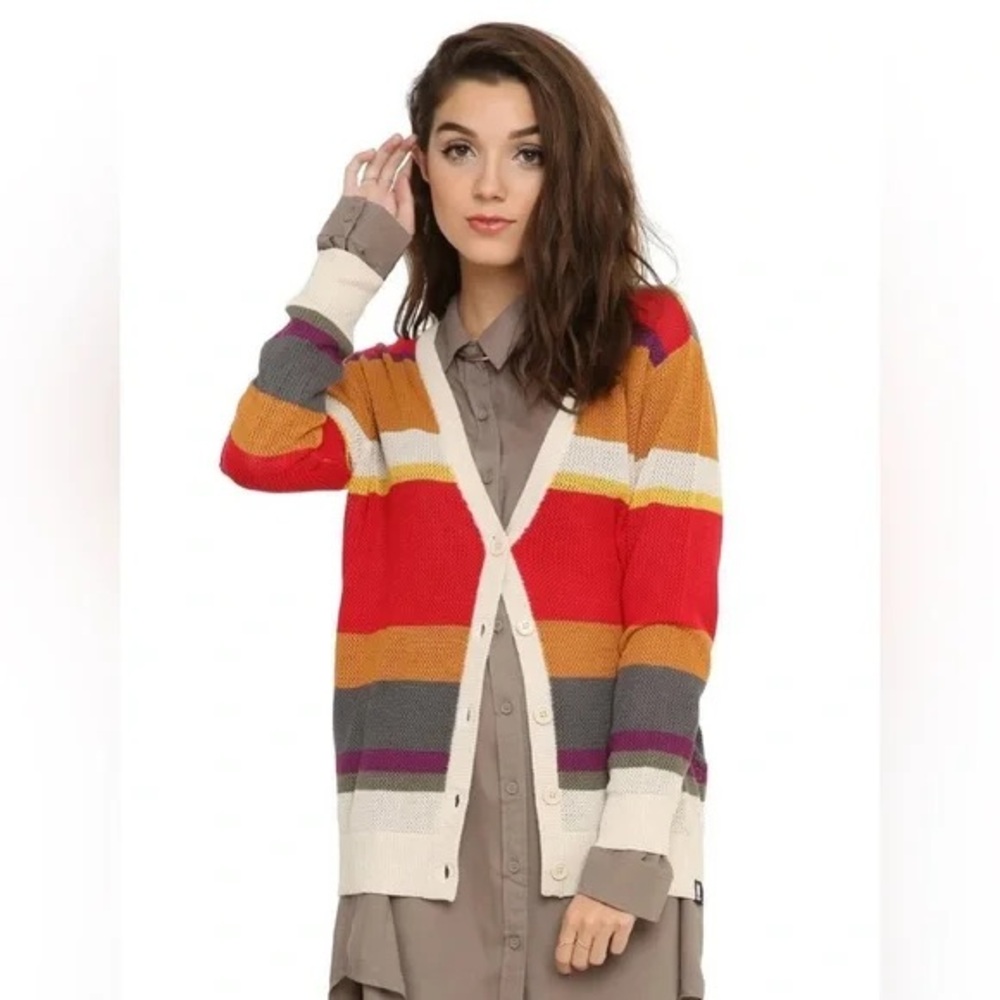 Doctor Who Fourth Doctor Striped Cardigan Size S Hot Topic